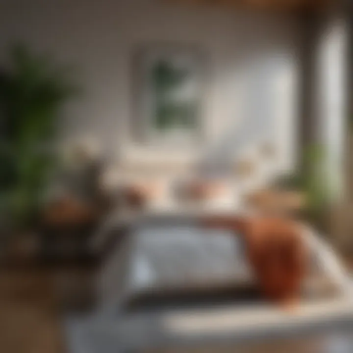 Bedroom with Natural Light A bright bedroom illuminated with natural light and decorative plants