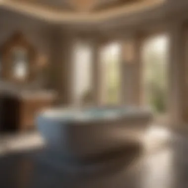 Luxurious custom jacuzzi bathtub with elegant design and ambient lighting