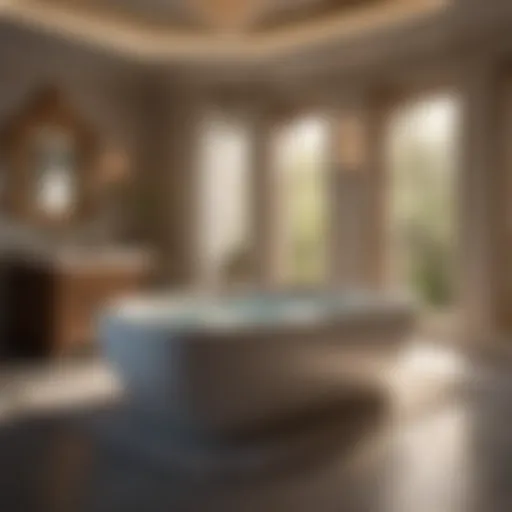 Luxurious custom jacuzzi bathtub with elegant design and ambient lighting
