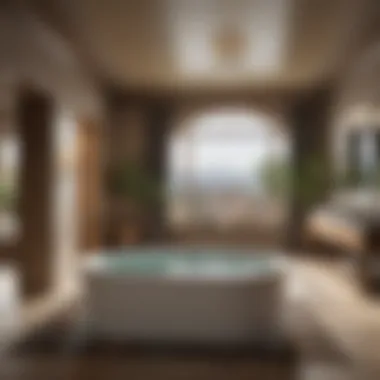 Relaxing atmosphere with a custom jacuzzi bathtub in a spa-like setting