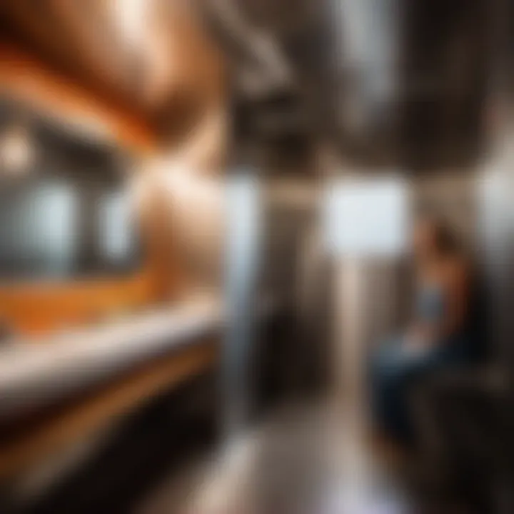 Customer enjoying privacy in a food truck restroom