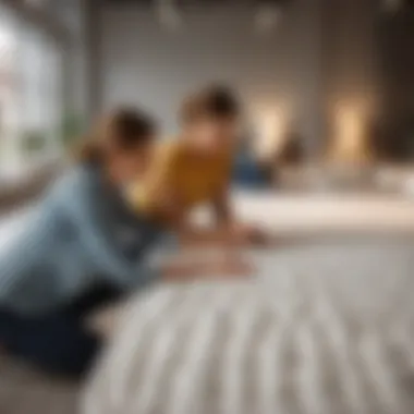 Satisfaction Guarantee: Testing Double-Sided Mattresses Happy customers testing double-sided mattresses in a store