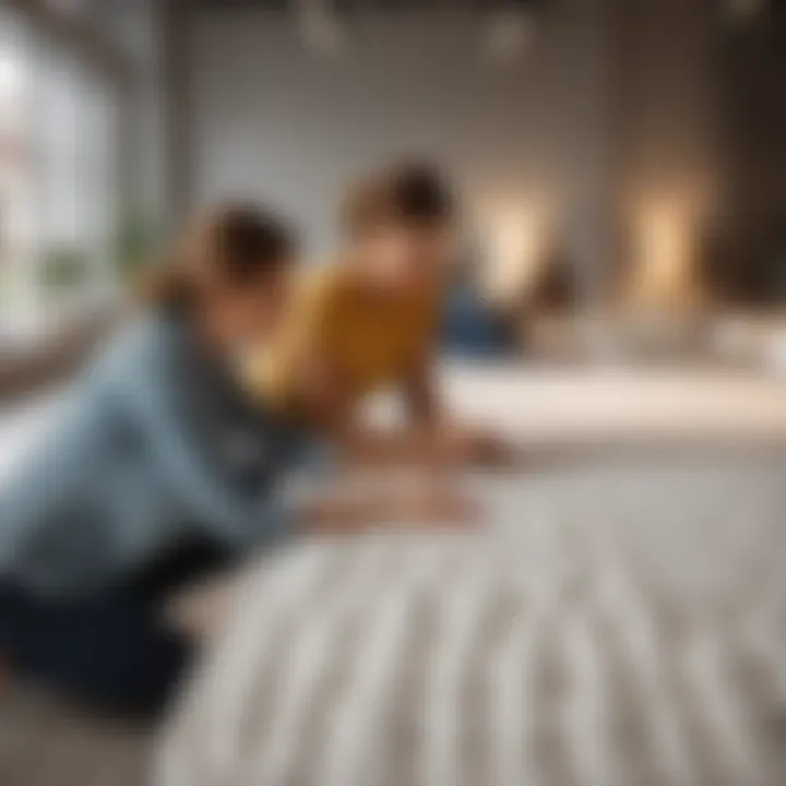 Satisfaction Guarantee: Testing Double-Sided Mattresses Happy customers testing double-sided mattresses in a store