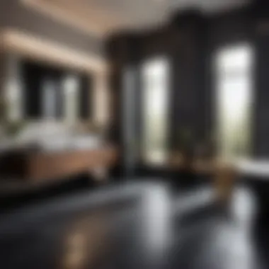 Bold Dark Gray Slate Bathroom Floor Design Sophisticated Dark Gray Slate Bathroom Floor