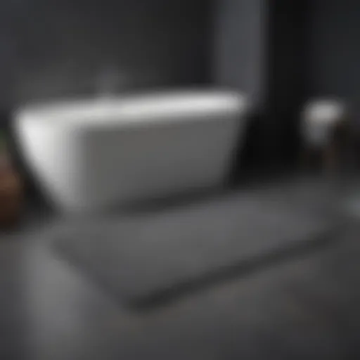 Sophisticated Dark Grey Mat in Modern Setting Sophisticated dark grey bathroom mat enhancing a modern bathroom
