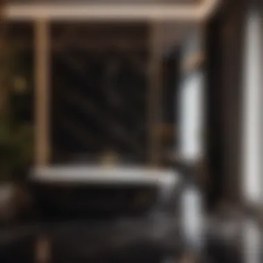 Dark Marble Tiles in Bathroom