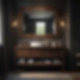 Luxurious Dark Wood Bathroom Cabinet Luxurious dark wood bathroom cabinet with elegant finishes