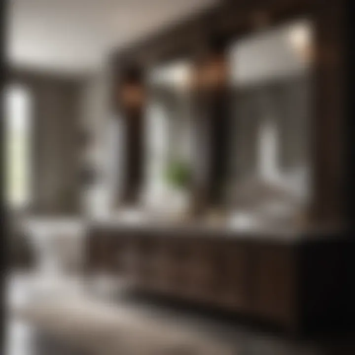 The Timeless Elegance of Dark Wood Cabinets Elegant dark wood cabinetry in a modern bathroom setting
