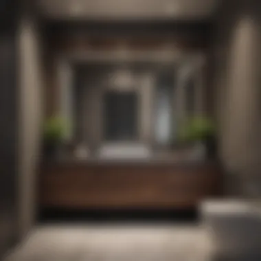 Stylish Dark Wood Cabinetry in Modern Bathroom Stylish dark wood cabinetry enhancing a modern bathroom