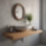 Elegant Wooden Bathroom Shelf Elegant wooden bathroom shelf with decorative items
