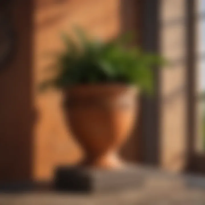 Vintage terracotta pot with weathered patina and aged charm