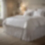 Elegant white bed skirt enhancing bedroom aesthetics