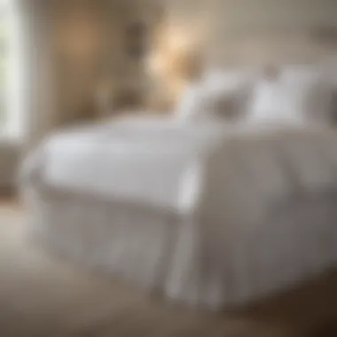 Elegant White Bed Skirt in a Stylish Bedroom Elegant white bed skirt enhancing bedroom aesthetics
