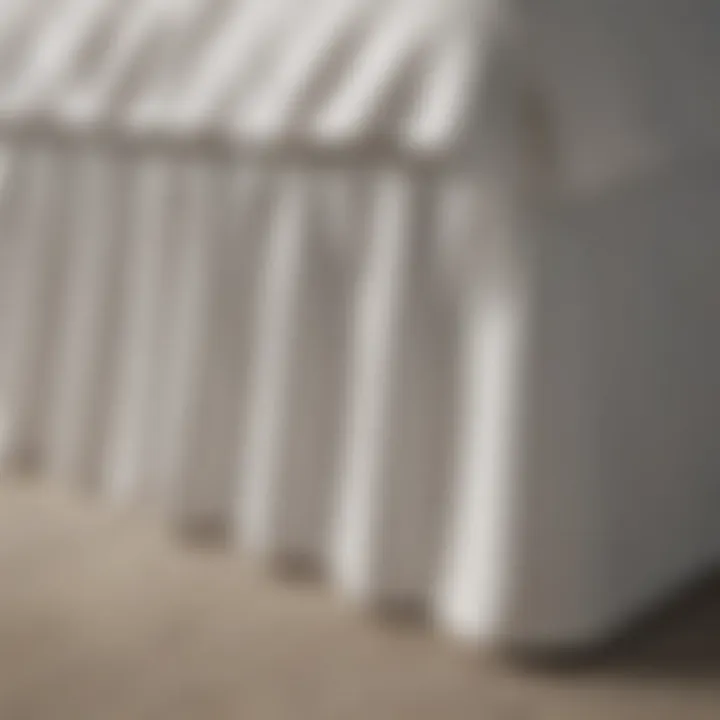 Diverse Materials for White Bed Skirts Variety of materials used in bed skirts