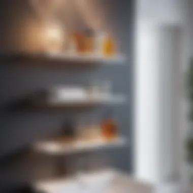 Decorative Standing Shelf in Compact Bathroom