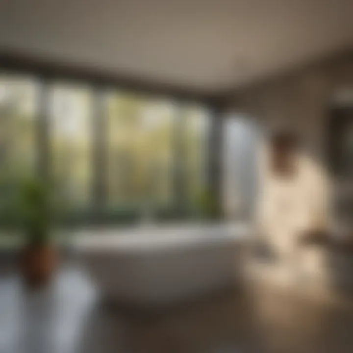 Eco-friendly deep soaking bathtub showcasing sustainability features.