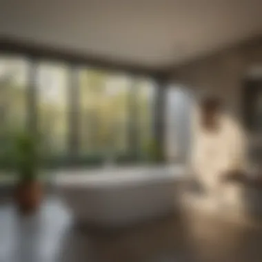 Sustainable Design in Deep Soaking Bathtubs Eco-friendly deep soaking bathtub showcasing sustainability features.