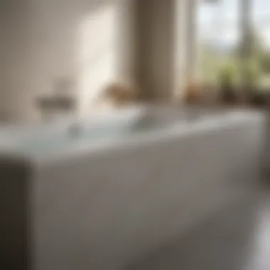 Close-up of high-quality materials used in deep soaking bathtubs.