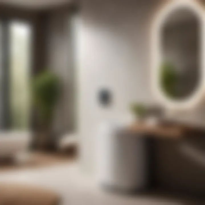 Dehumidifier in modern bathroom