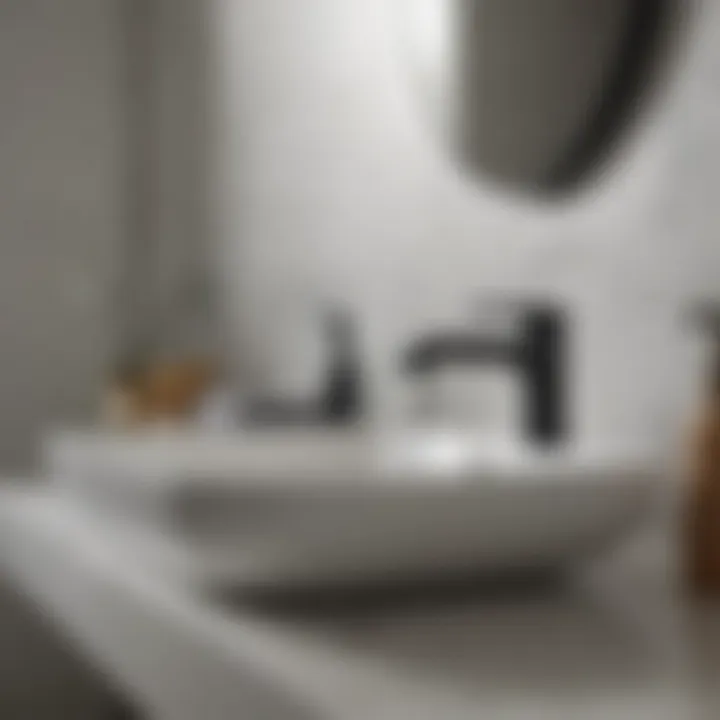 Delta Trinsic Matte Black Bathroom Faucet in Modern Bathroom Setting