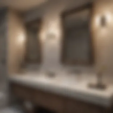 Elegant bathroom design showcasing modern fixtures and finishes.