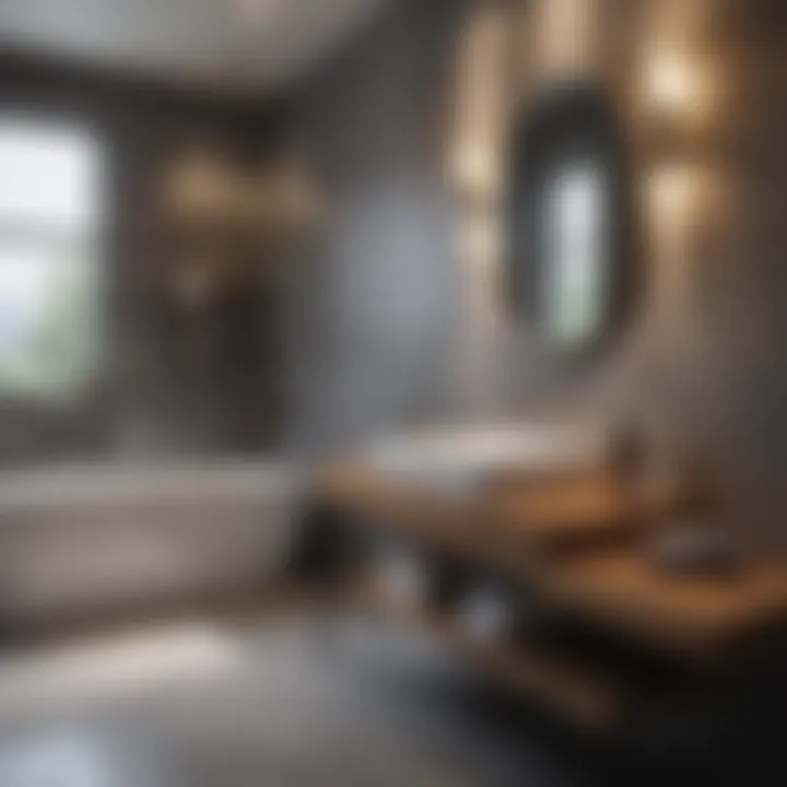 A serene and stylish bathroom space after remodeling.