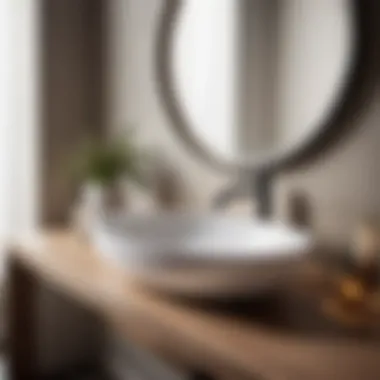 Modern Elegance of Drop-In Oval Sink Elegant drop-in oval bathroom sink without faucet holes in modern bathroom