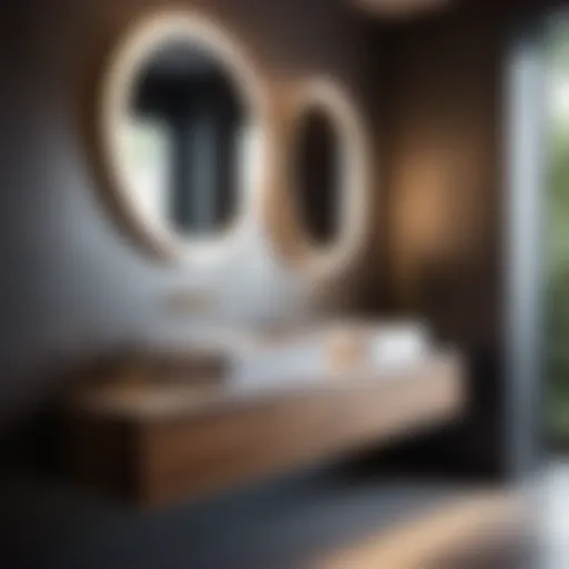 Elegant free-standing sink in modern bathroom