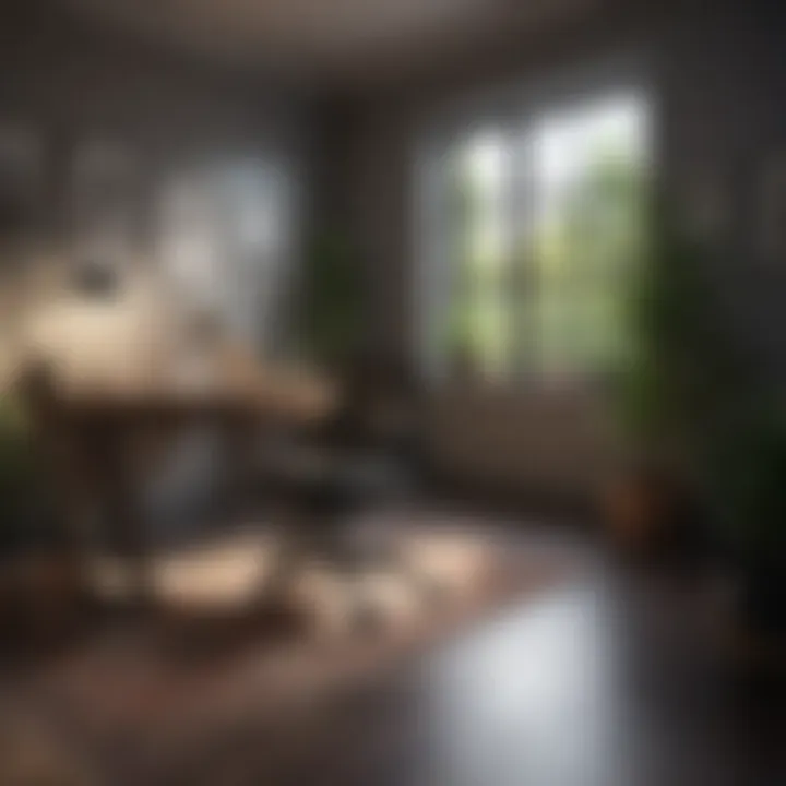 Ergonomic furniture arrangement in a compact home office