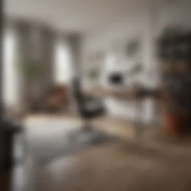 Spacious home office with a modern desk and ergonomic chair