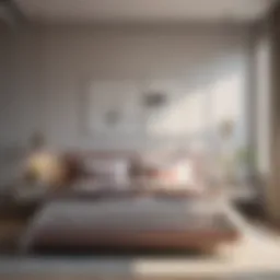 Modern bedroom design featuring minimalist furniture and soft color palette