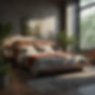 Nature-Inspired Stylish Bedroom Stylish bedroom showcasing natural materials and plants