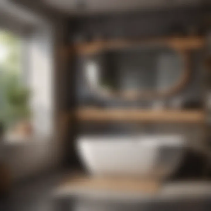 Luxurious bathroom featuring sustainable materials and modern aesthetics