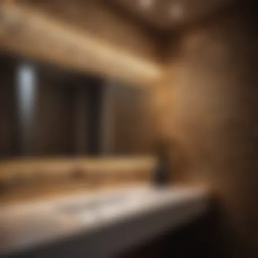 Elegant mosaic tiling pattern in bathroom