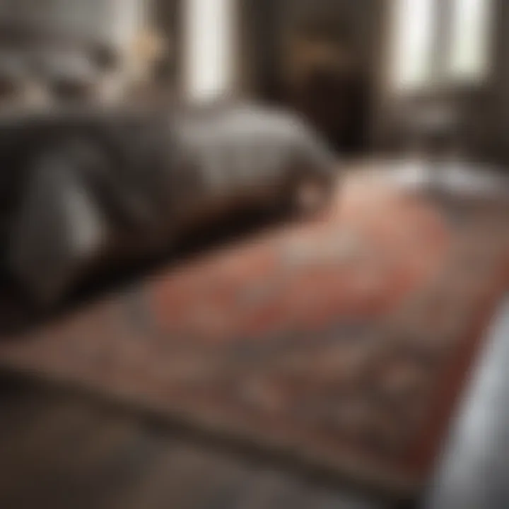 Different rug materials showcased in a bedroom setting