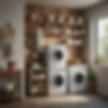 Eco-friendly laundry room shelf made from reclaimed wood