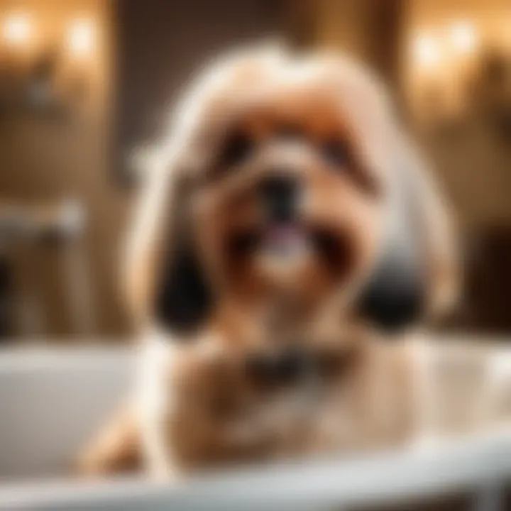 Dog Grooming Aftercare in Bathtub