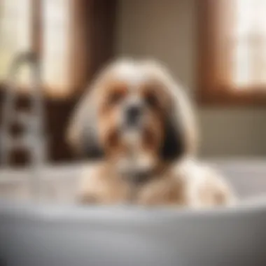 Dog Grooming Tools in Bathtub