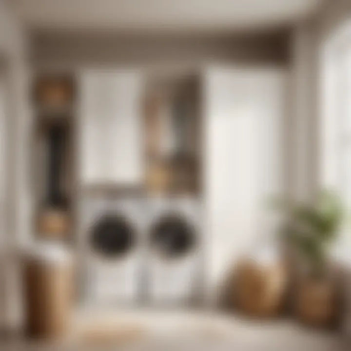 Minimalist Room with Double Laundry Hamper Organized laundry storage solution with a double hamper in a minimalist room