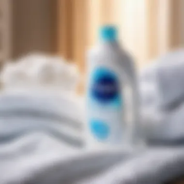 Downy Application on High-Quality Fabric Close-up of Downy fabric softener on a cotton shirt