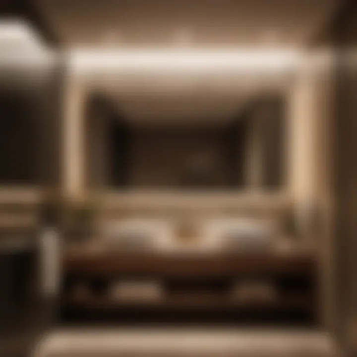 Artistic Contrast: Shadows in Contemporary Design Spotlight casting dramatic shadows in a contemporary bathroom