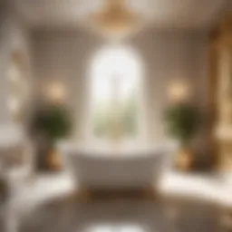 Luxurious drop-in bathtub in elegant bathroom setting
