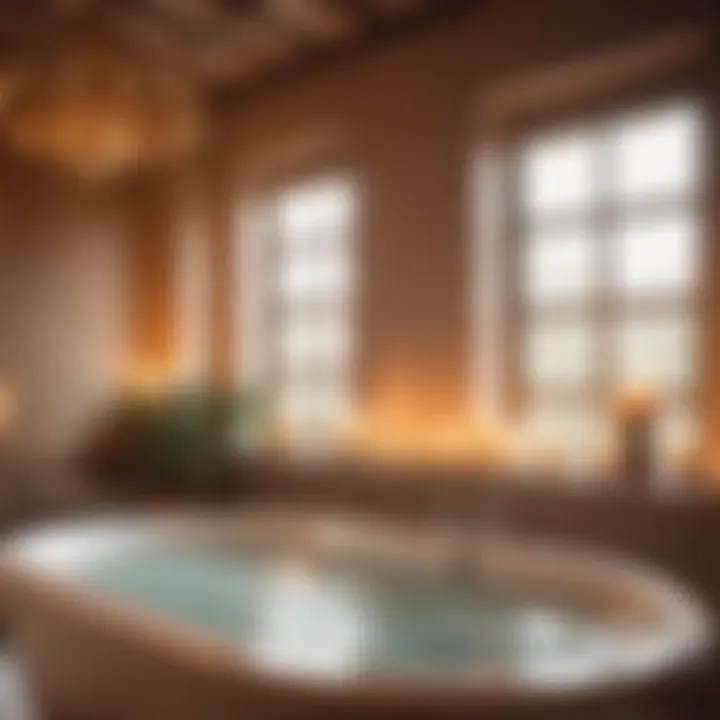Tranquil Escape Relaxing bath with drop-in bathtub surrounded by candles