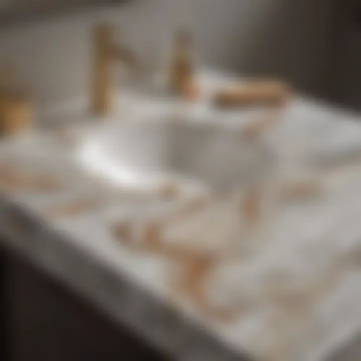 Artistic Vein Detailing on Resilient Cambria Quartz Top Durable Cambria Quartz Vanity Top with Intricate Veining Patterns