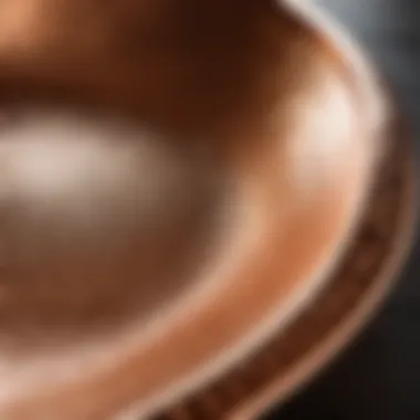 Close-up of durable copper basin material