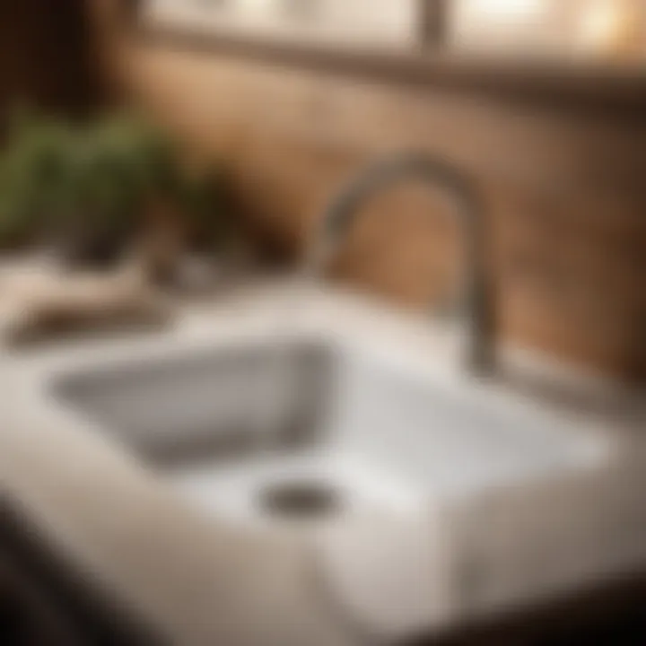 Close-up view of a 20 x 17 drop-in sink showcasing durability