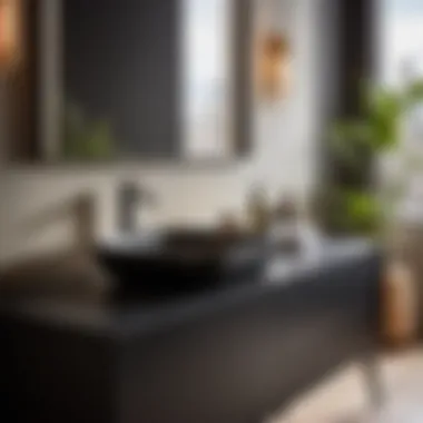 Sophisticated Matte Black Formica Vanity Top Durable Formica Bathroom Vanity Top in Matte Black