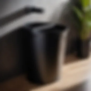 Eco-friendly black bathroom garbage bin