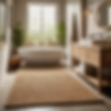 Eco-Friendly Jute Rug Accentuating Bathroom Decor Eco-Friendly Jute Rug Accentuating Bathroom Decor