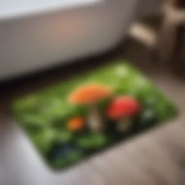 Tranquil Harmony: Eco-Friendly Mushroom Bath Mat Eco-Friendly Mushroom Bath Mat in Zen-inspired Bathroom